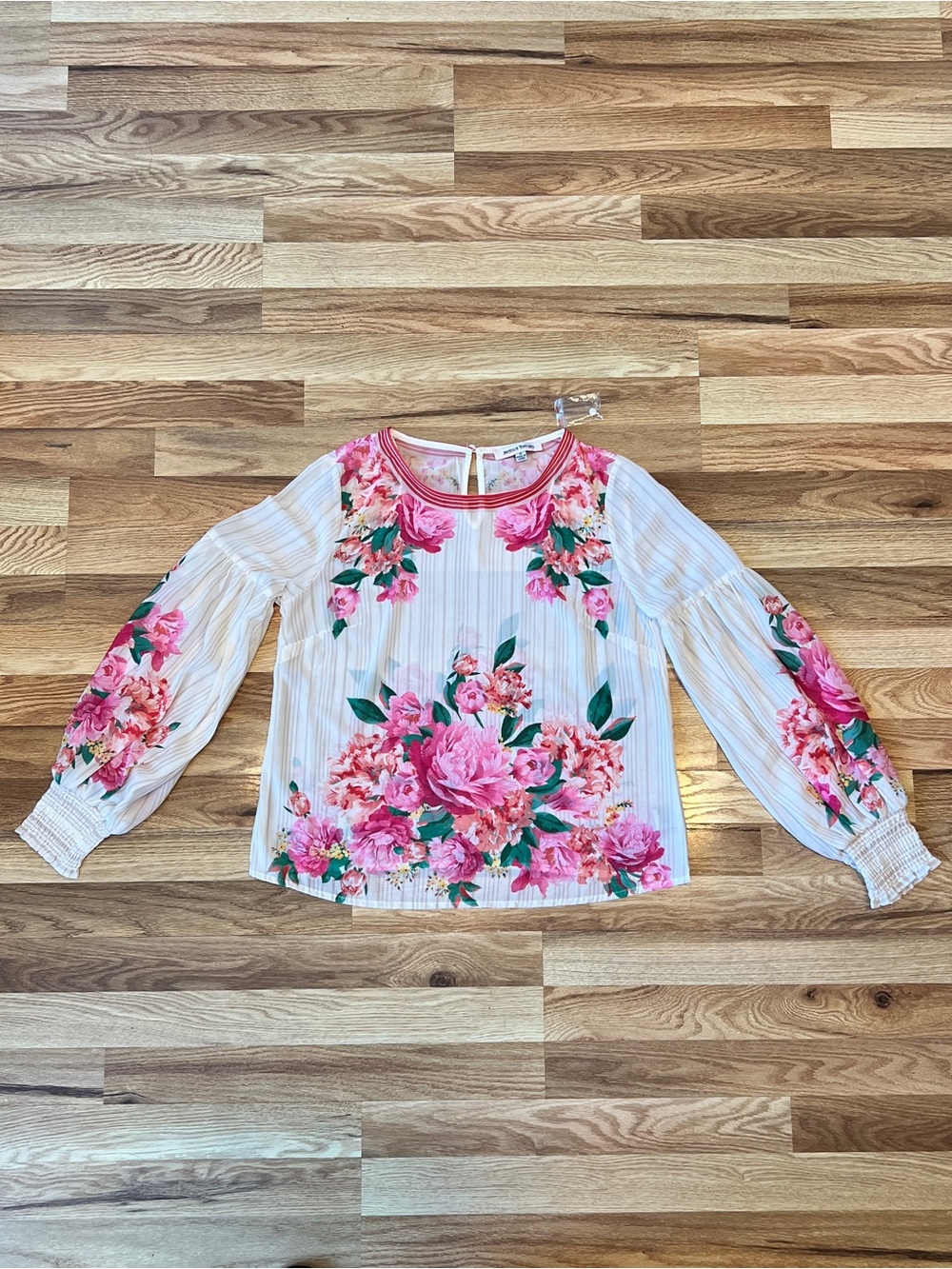 Romantic Peony Floral Blouse | Balloon Sleeve Cottage Core